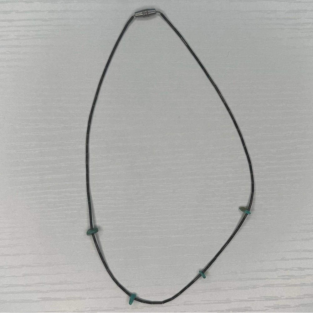 Beaded Cord Necklace with Turquoise Accents